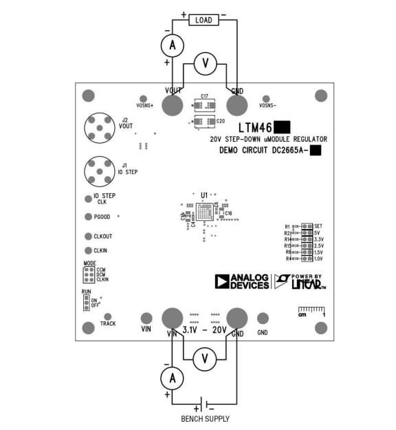 位置电路 - Analog Devices Inc. LTM4626演示板DC2666A-A/B